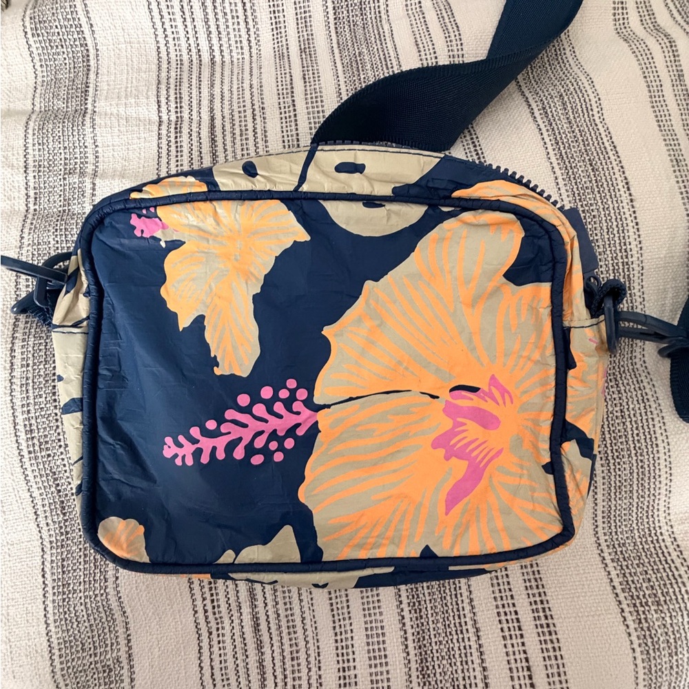ALOHA Collection Navy and Orange Floral Crossbody Bag